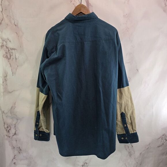 Vintage Hunting Shirt Mens XL Blue Button Down Shoulder Patch Brushpopper - Picture 6 of 14